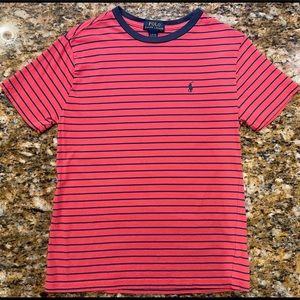 Boys Large (14-16) Polo Ralph Lauren Tee Short Sleeve Shirt Red and Navy